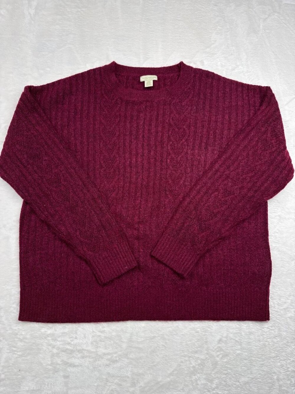 Legendary Outfitters Womens Size Large Cable Knit Burgundy Sweater